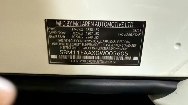 2016 MCLAREN AUTOMOTIVE 650S SPIDER