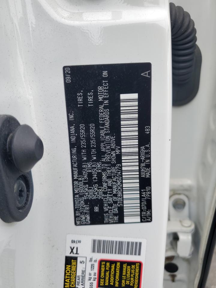 2021 Toyota Highlander Hybrid Platinum VIN: 5TDEBRCH2MS014779 Lot: 53320215