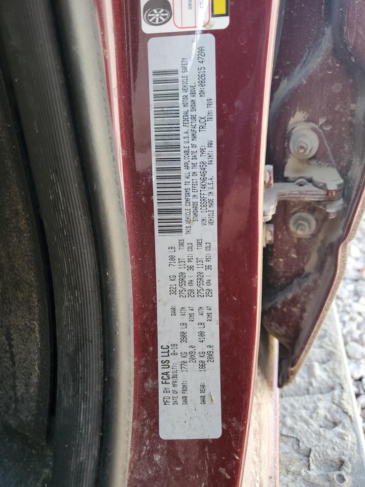 2019 Ram 1500 Big Horn/Lone Star VIN: 1C6SRFFT4KN646450 Lot: 52640645