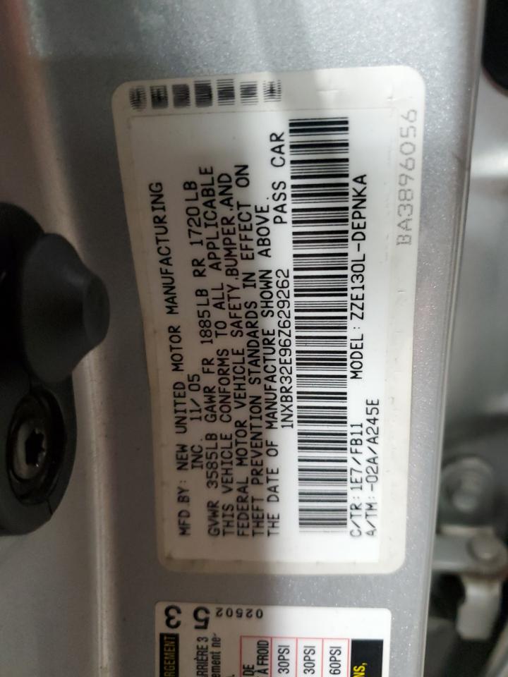 2006 Toyota Corolla Ce VIN: 1NXBR32E96Z629262 Lot: 53700045