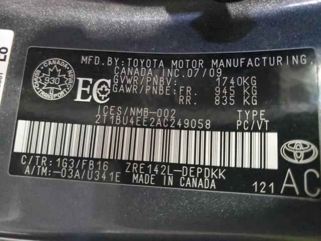 2010 TOYOTA COROLLA BASE  