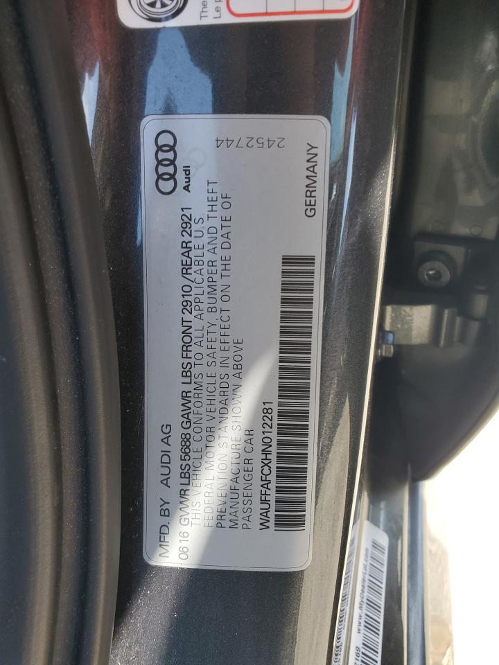 2017 Audi S6 Premium Plus VIN: WAUFFAFCXHN012281 Lot: 53571455