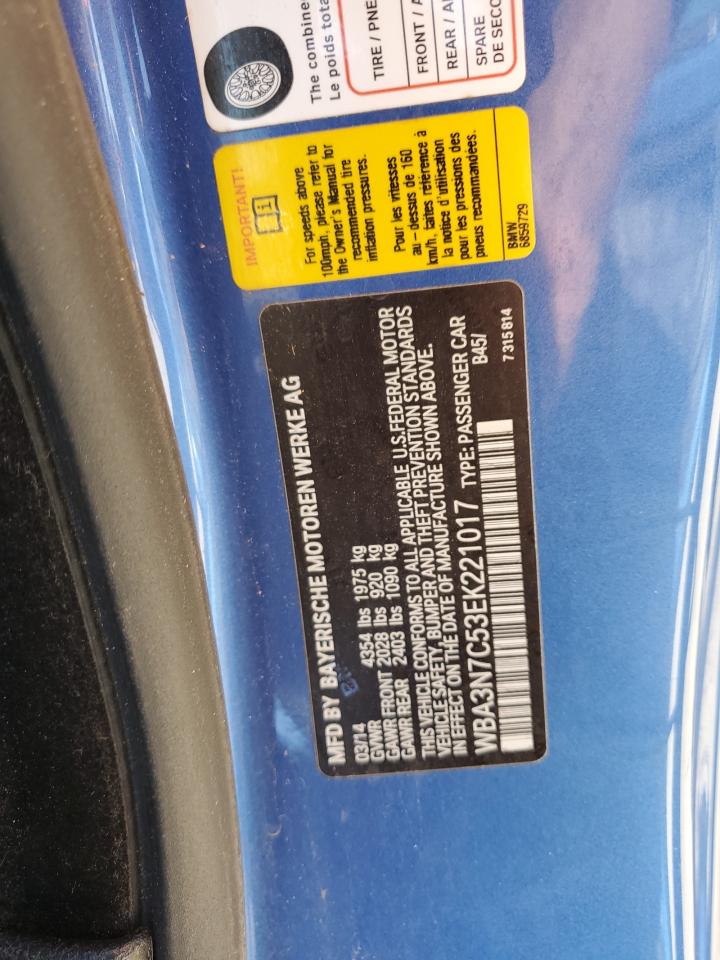 2014 BMW 428 I VIN: WBA3N7C53EK221017 Lot: 52816695