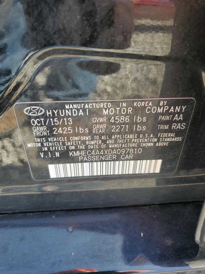 2013 Hyundai Sonata Hybrid VIN: KMHEC4A4XDA097810 Lot: 54942095