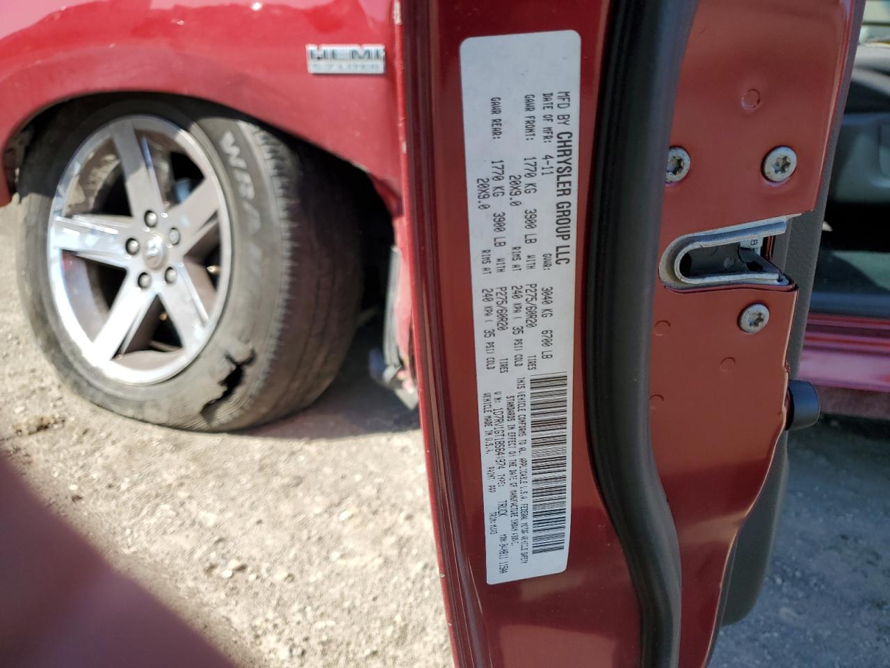 2011 Dodge Ram 1500 VIN: 1D7RV1GT1BS644974 Lot: 81453505