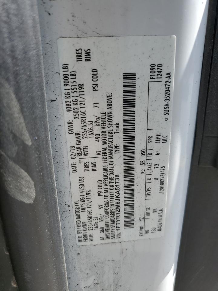 1FTYR1ZM6JKA51738 FORD TRANSIT 2018