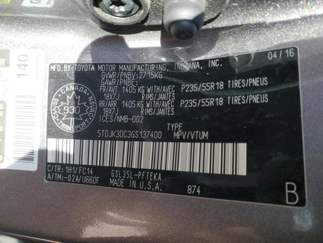 2016 TOYOTA SIENNA LE
