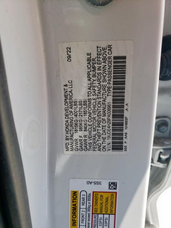 2023 Acura Integra VIN: 19UDE4H29PA008961 Lot: 52236715