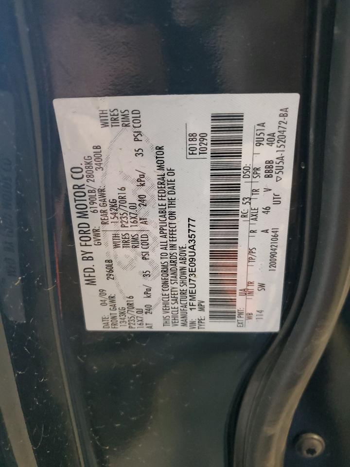 2009 Ford Explorer Xlt VIN: 1FMEU73E09UA35777 Lot: 52689885