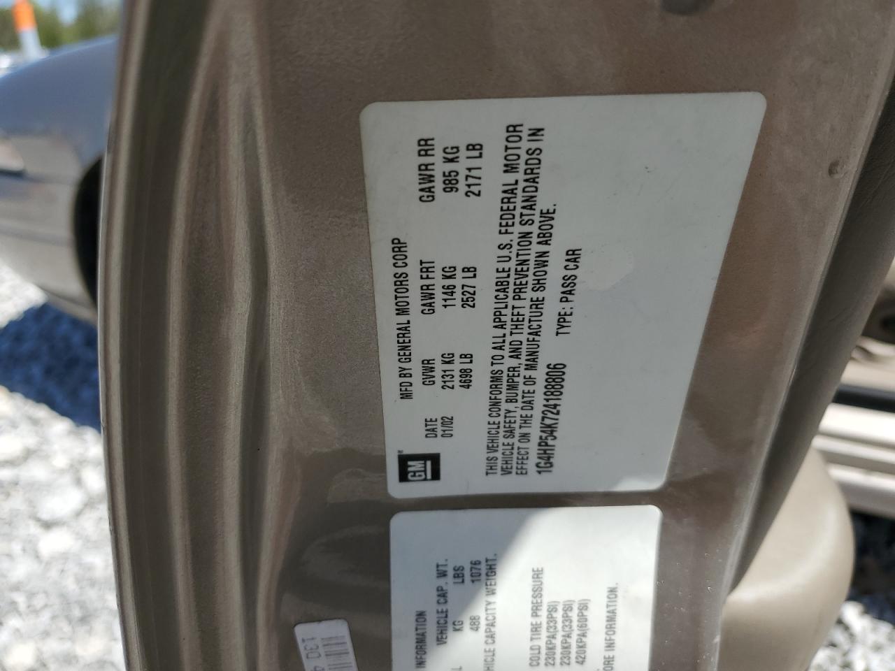 2002 Buick Lesabre Custom VIN: 1G4HP54K724188806 Lot: 55377225