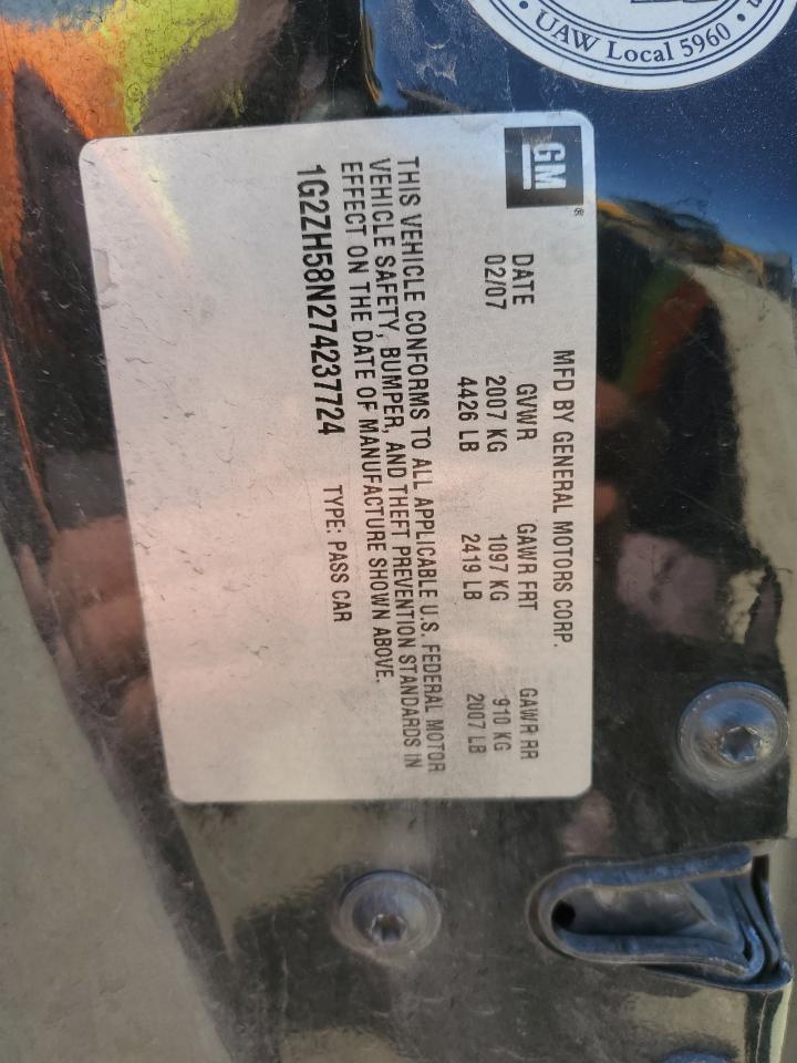 2007 Pontiac G6 Gt VIN: 1G2ZH58N274237724 Lot: 53890415