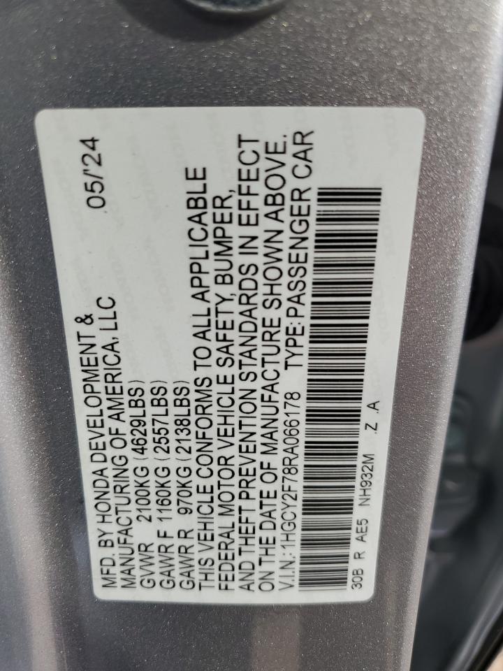 1HGCY2F78RA066178 HONDA ACCORD 2024
