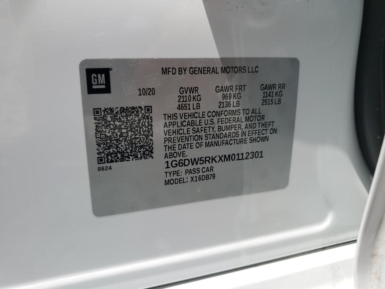 2021 Cadillac Ct5 Luxury VIN: 1G6DW5RKXM0112301 Lot: 52497035