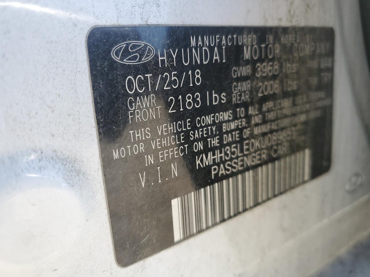 2019 Hyundai Elantra Gt VIN: KMHH35LE0KU089851 Lot: 54379795