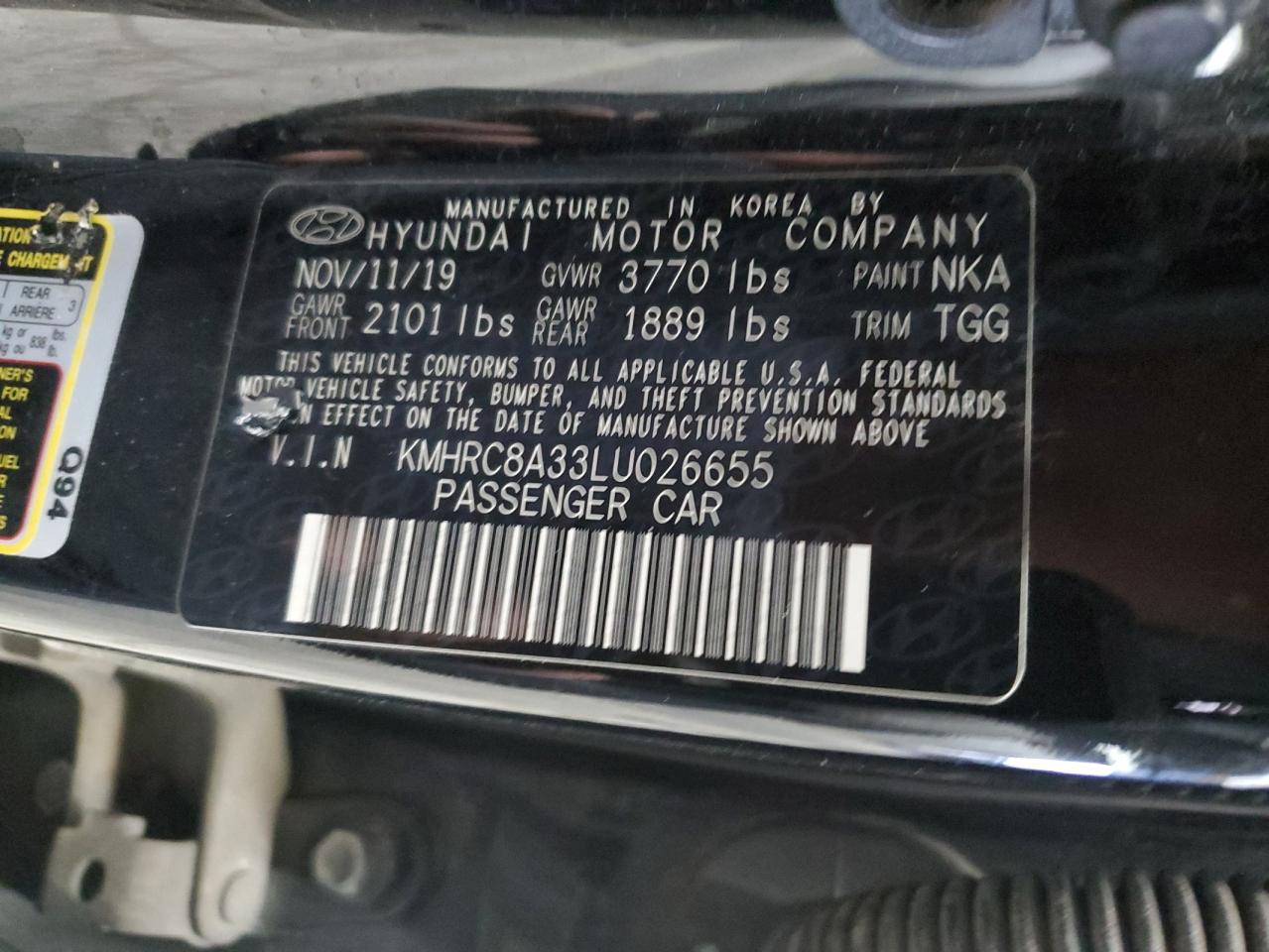 2020 Hyundai Venue Sel VIN: KMHRC8A33LU026655 Lot: 54614025