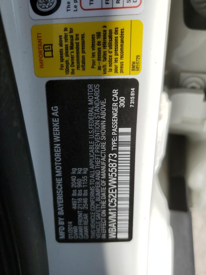 2014 BMW X1 Sdrive28I VIN: WBAVM1C52EVW55873 Lot: 52191135