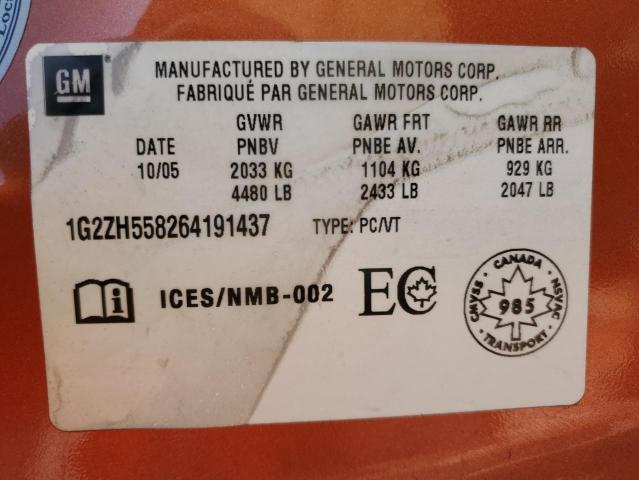 2006 PONTIAC G6 GT