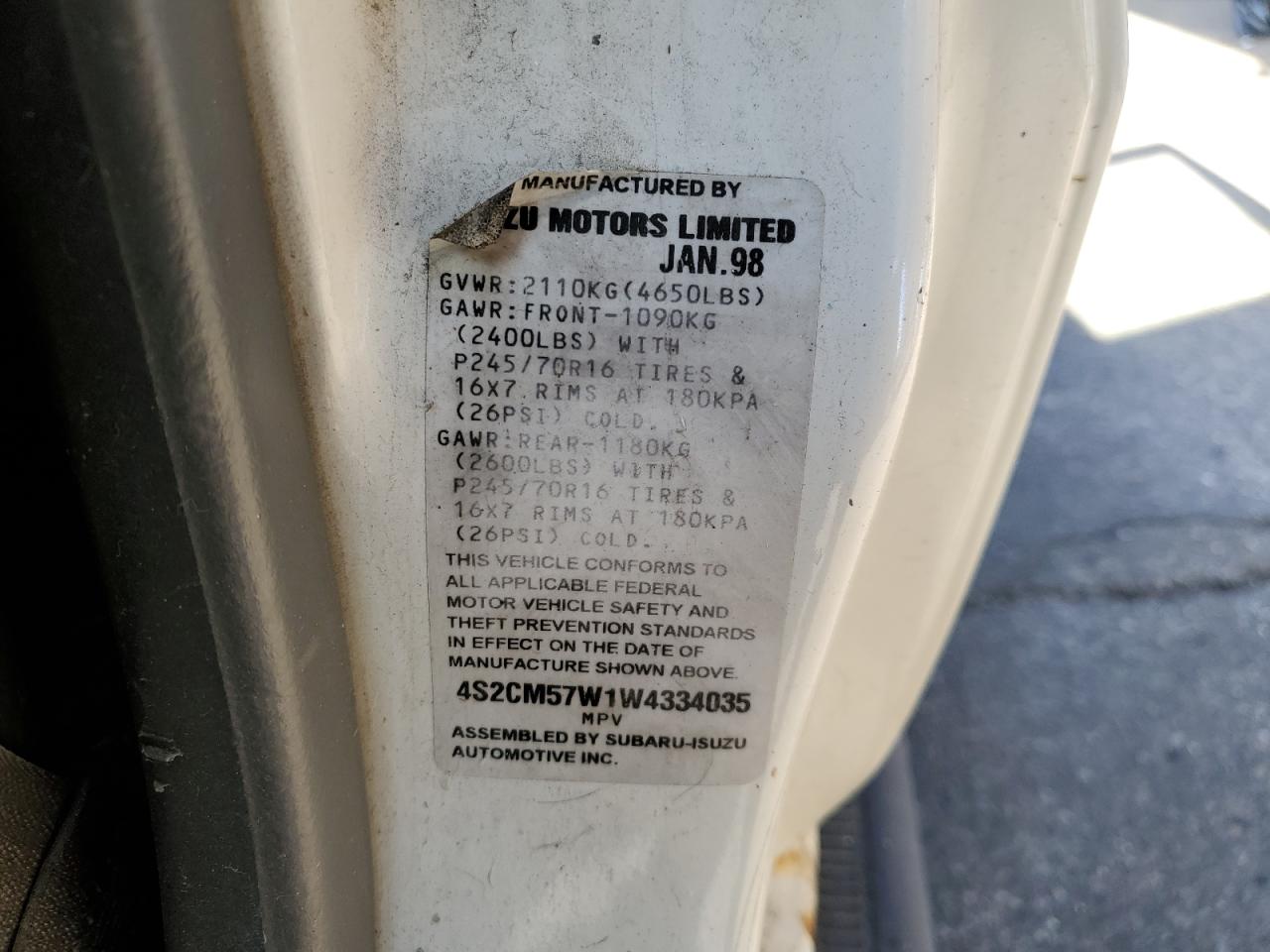 1998 Isuzu Amigo VIN: 4S2CM57W1W4334035 Lot: 54359355