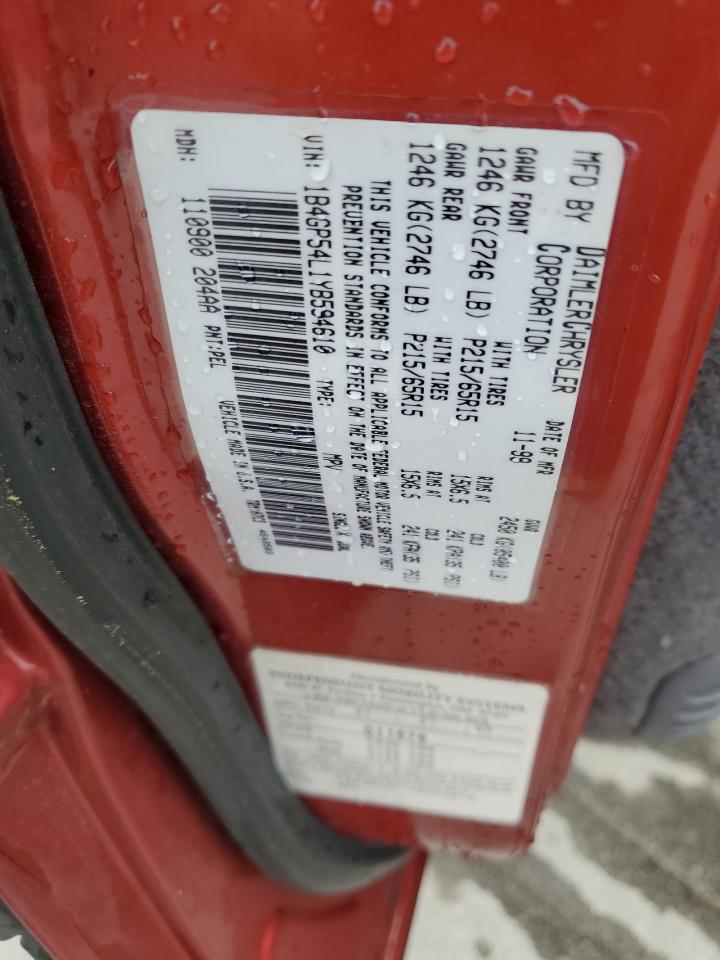 2000 Dodge Grand Caravan Le VIN: 1B4GP54L1YB594610 Lot: 52517275