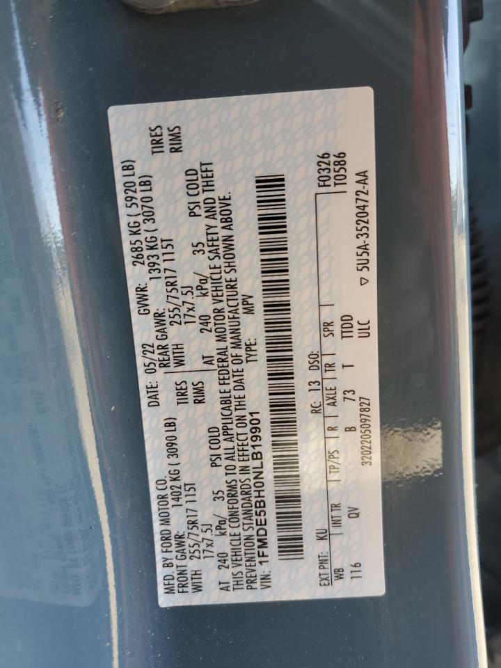 2022 Ford Bronco Base VIN: 1FMDE5BH0NLB19901 Lot: 52193415
