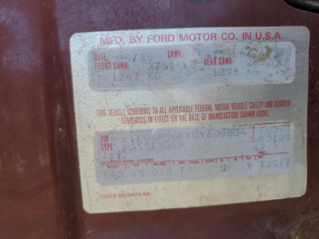 1986 LINCOLN TOWN CAR 