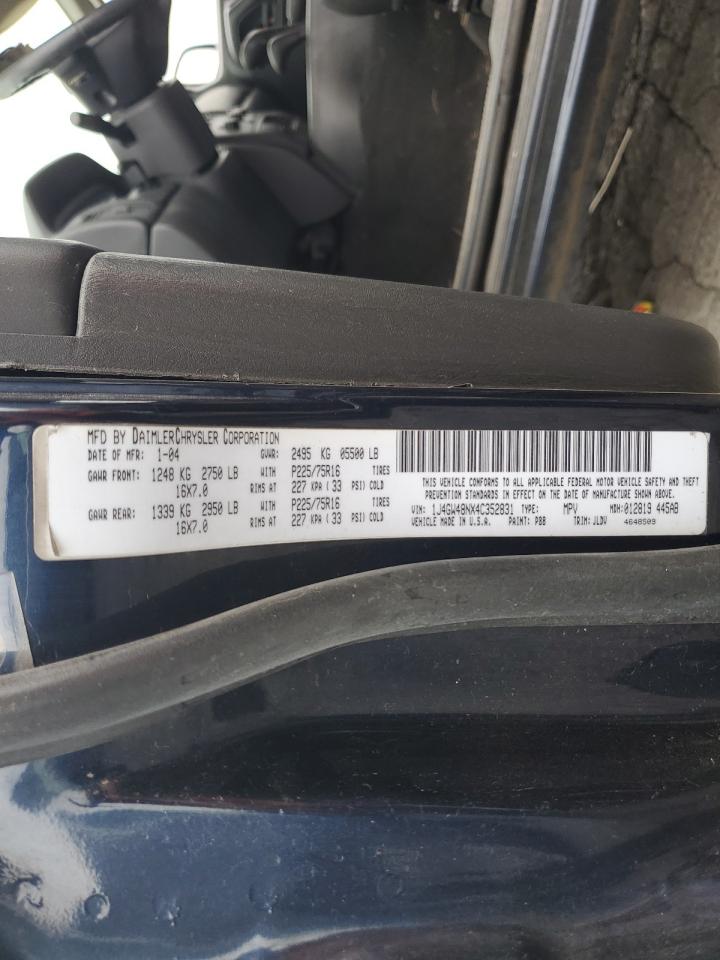 2004 Jeep Grand Cherokee Laredo VIN: 1J4GW48NX4C352831 Lot: 53830325