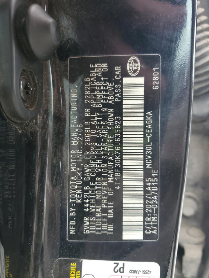 2006 Toyota Camry Le VIN: 4T1BF30K76U635823 Lot: 54246045