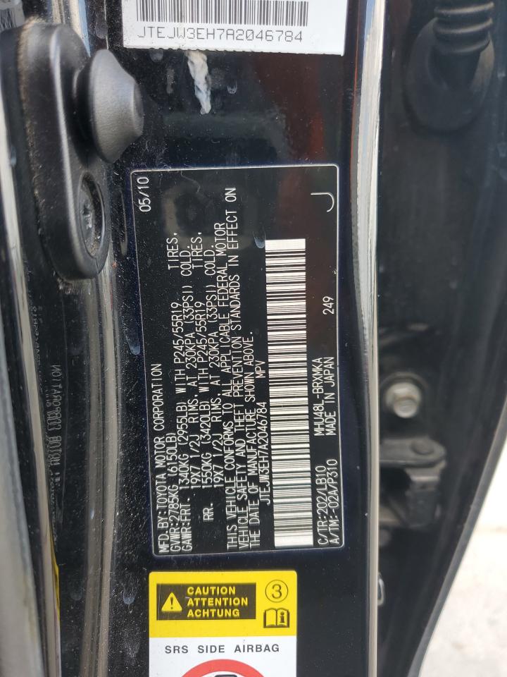 2010 Toyota Highlander Hybrid Limited VIN: JTEJW3EH7A2046784 Lot: 54920265