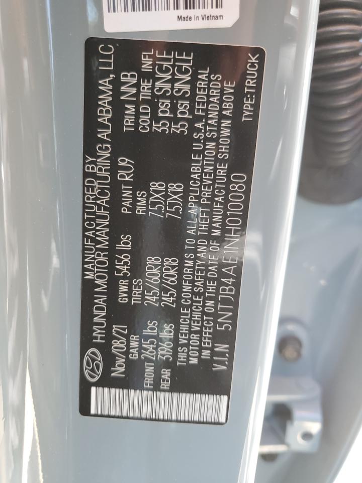 2022 Hyundai Santa Cruz Sel VIN: 5NTJB4AE1NH010080 Lot: 53034025