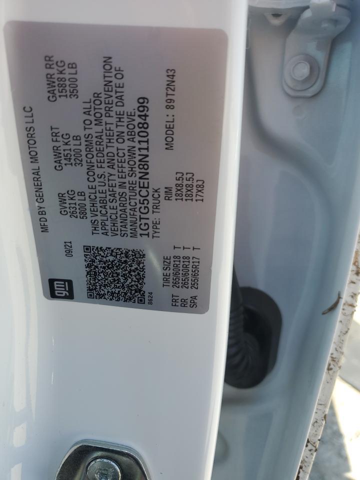 2022 GMC Canyon Elevation VIN: 1GTG5CEN8N1108499 Lot: 55169495