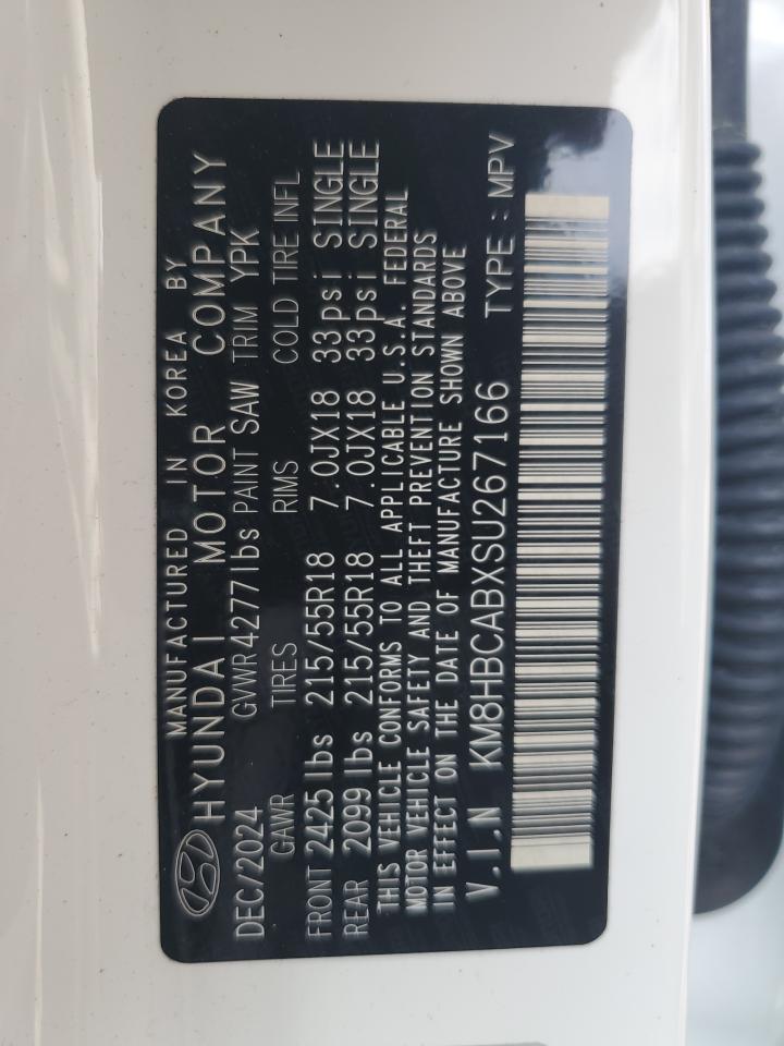2025 Hyundai Kona Sel VIN: KM8HBCABXSU267166 Lot: 55216335