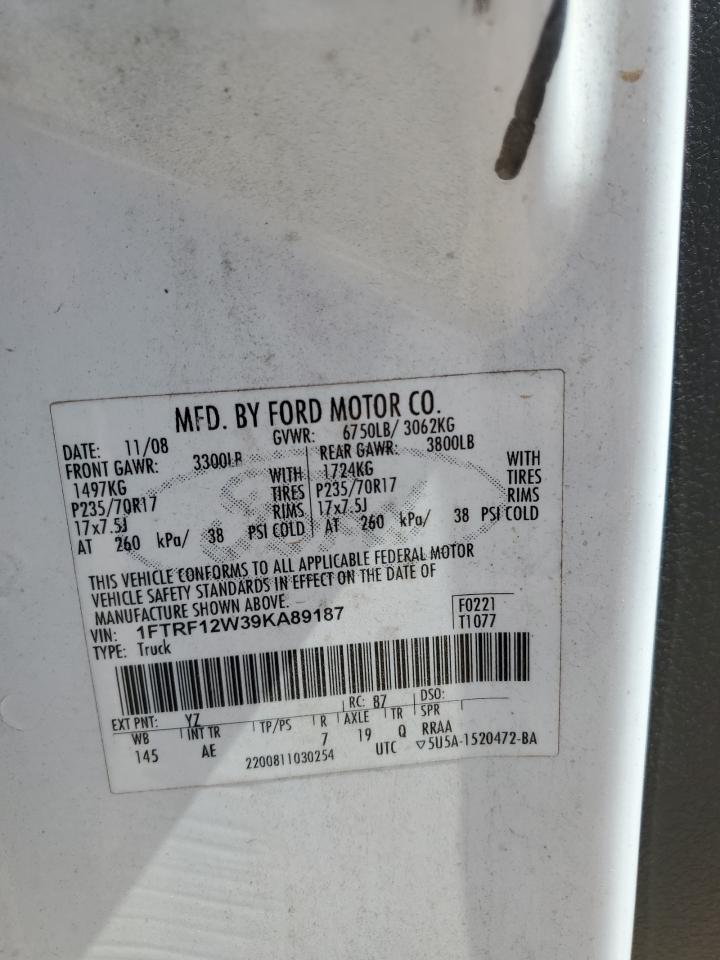 1FTRF12W39KA89187 2009 Ford F150