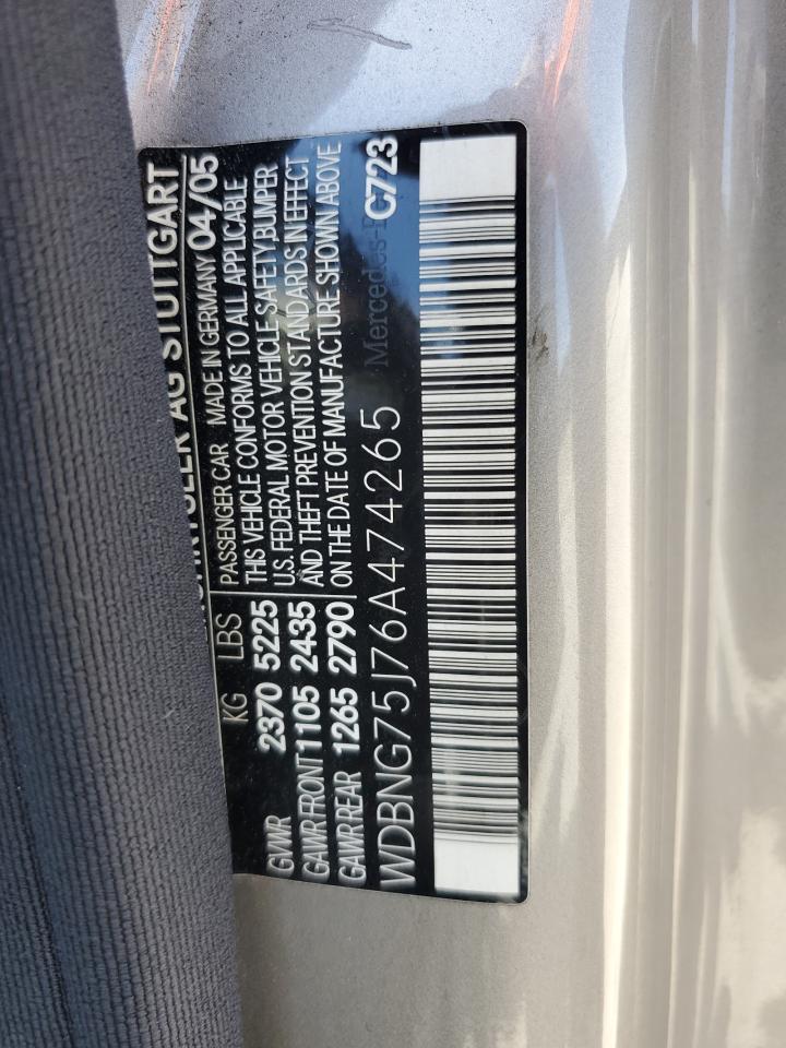 2006 Mercedes-Benz S 500 VIN: WDBNG75J76A474265 Lot: 53900555