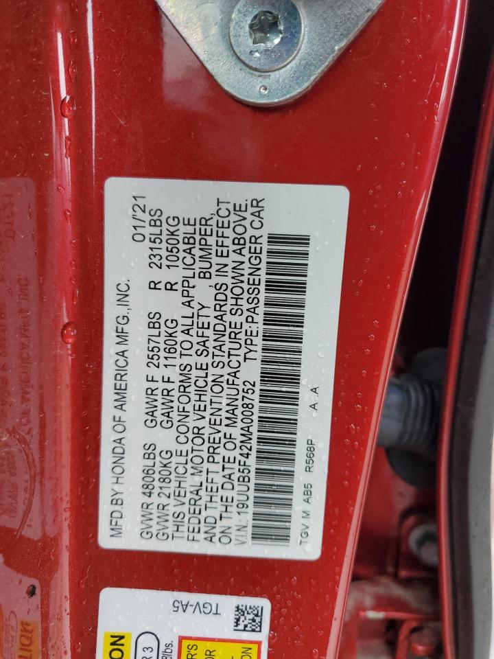 2021 Acura Tlx Technology VIN: 19UUB5F42MA008752 Lot: 51679665