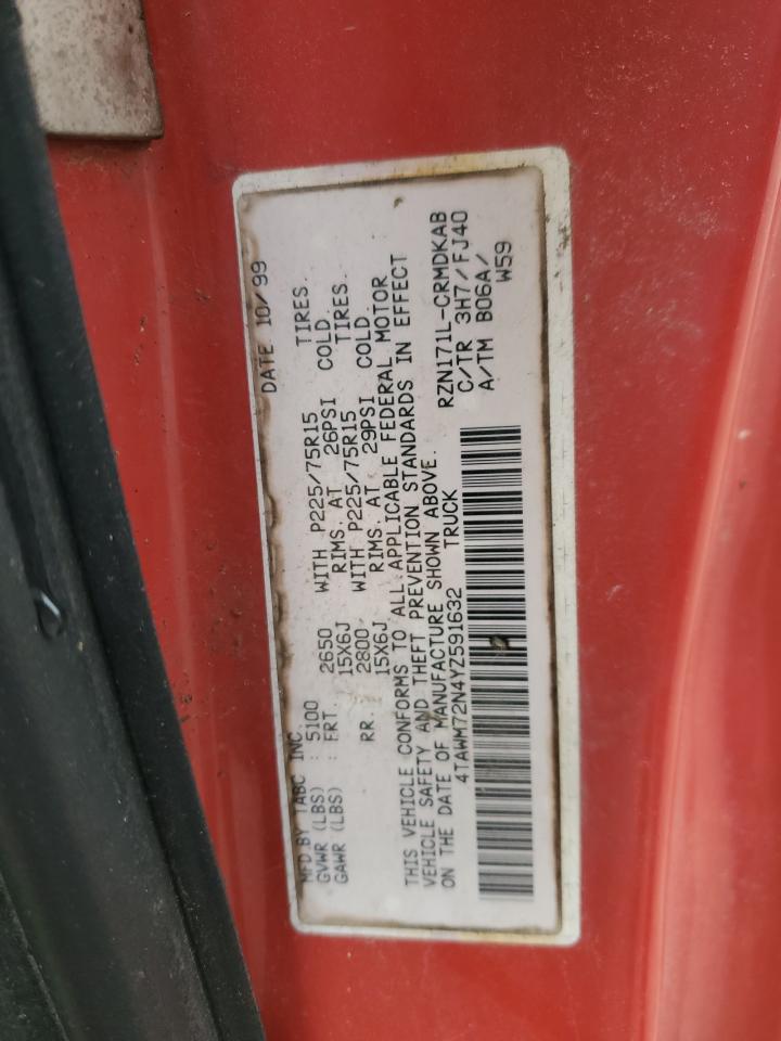 2000 Toyota Tacoma Xtracab VIN: 4TAWM72N4YZ591632 Lot: 52143075