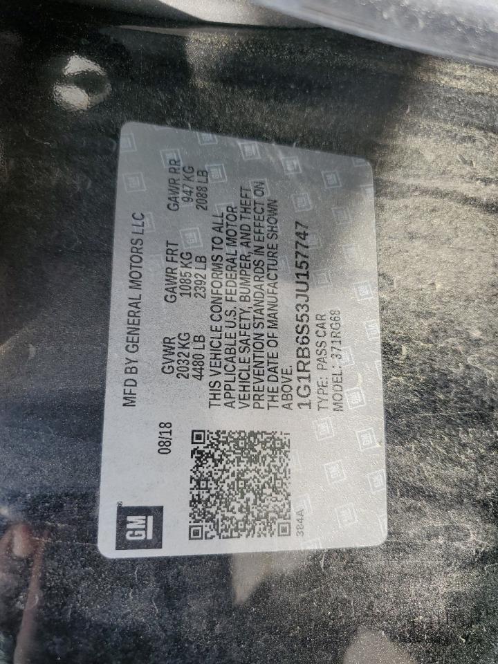 1G1RB6S53JU157747 CHEVROLET VOLT 2018