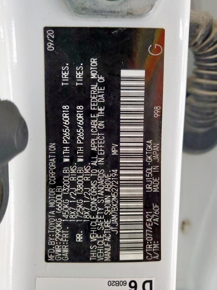 2021 Lexus Gx 460 Premium VIN: JTJAM7BX2M5272194 Lot: 54336785