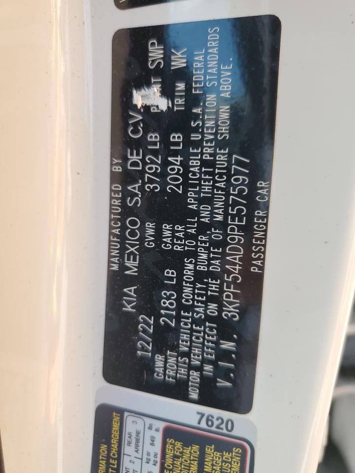 2023 Kia Forte Gt Line VIN: 3KPF54AD9PE575977 Lot: 51433195