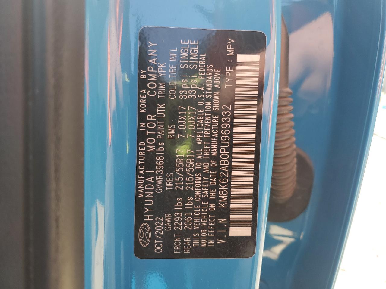 2023 Hyundai Kona Sel VIN: KM8K62AB0PU969332 Lot: 52350485