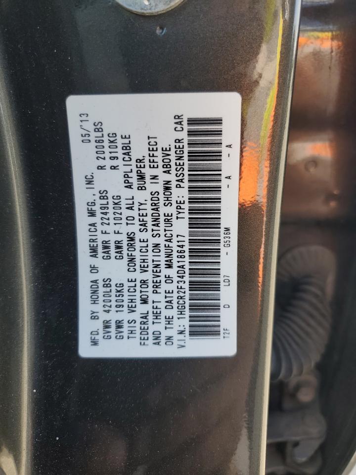 2013 Honda Accord Lx VIN: 1HGCR2F34DA186417 Lot: 53719895