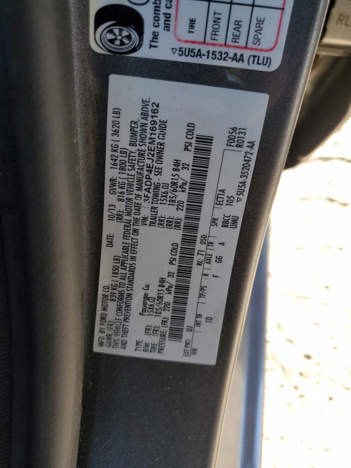 2014 Ford Fiesta Se VIN: 3FADP4EJ2EM169162 Lot: 55123455