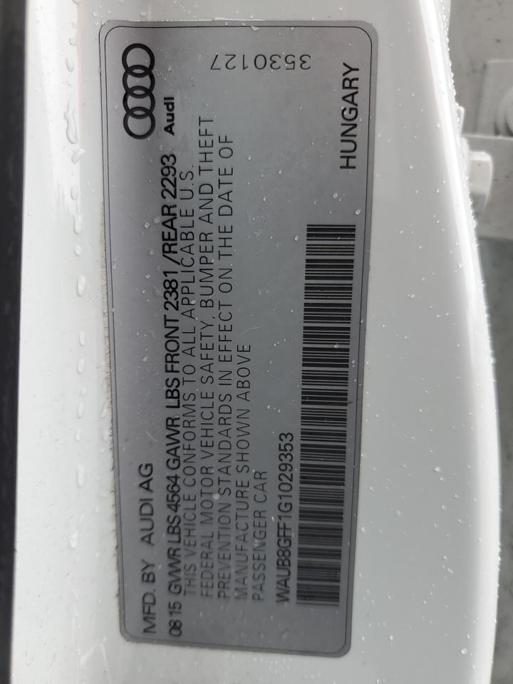 2016 Audi A3 Premium VIN: WAUB8GFF1G1029353 Lot: 51906785
