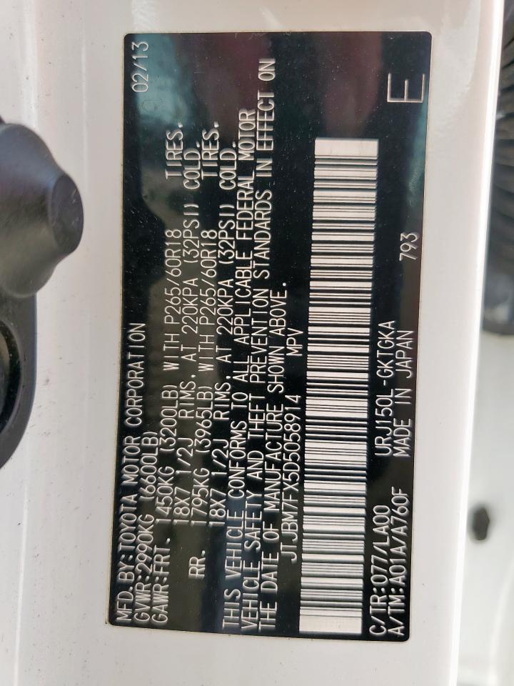 2013 Lexus Gx 460 VIN: JTJBM7FX5D5058914 Lot: 54706965