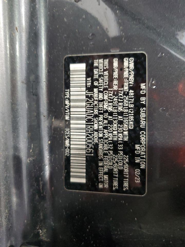 2024 Subaru Crosstrek Premium VIN: JF2GUADC1RH200561 Lot: 51705175