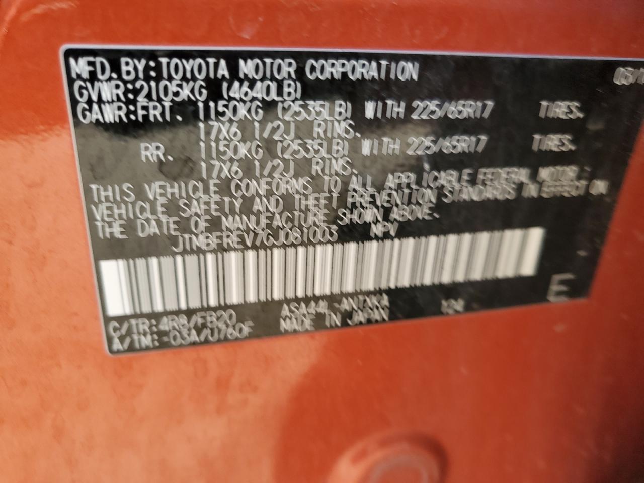 2016 Toyota Rav4 Le VIN: JTMBFREV7GJ081003 Lot: 55256745