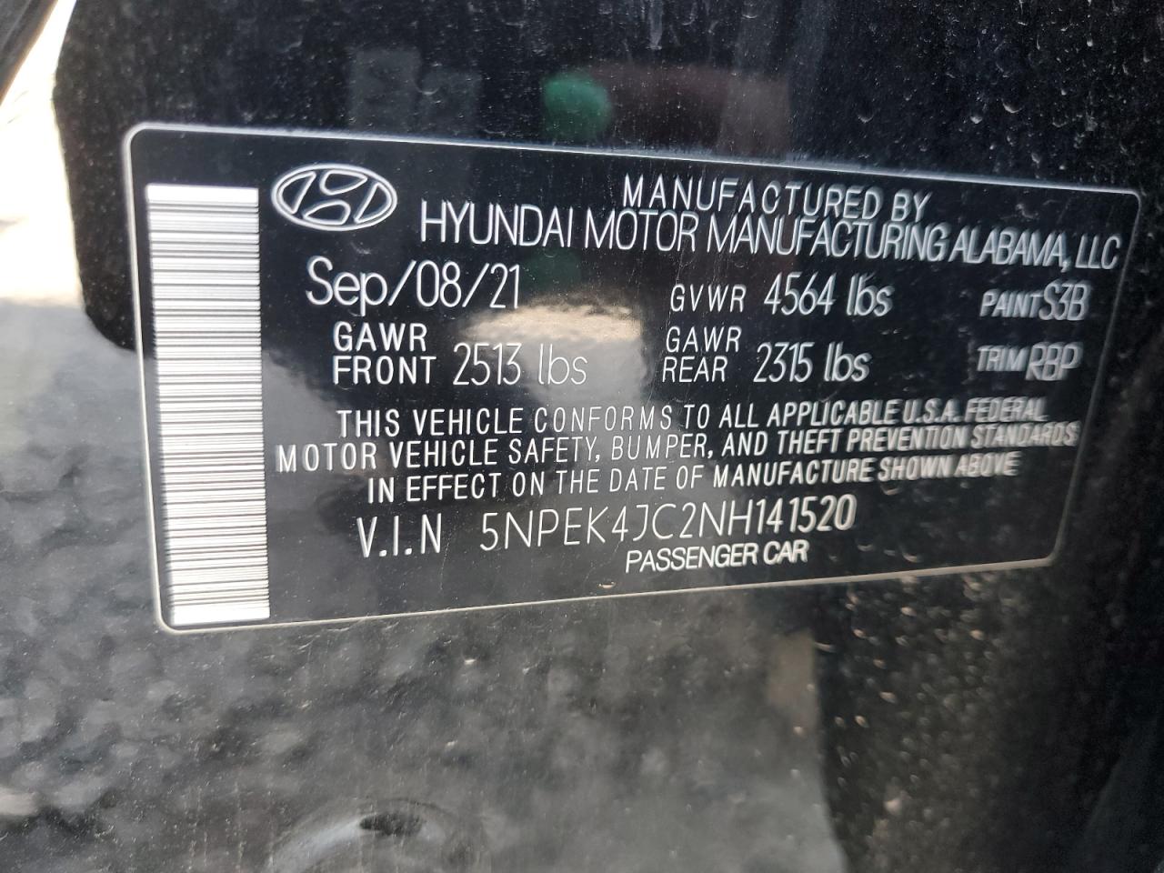 2022 Hyundai Sonata N Line VIN: 5NPEK4JC2NH141520 Lot: 53304765