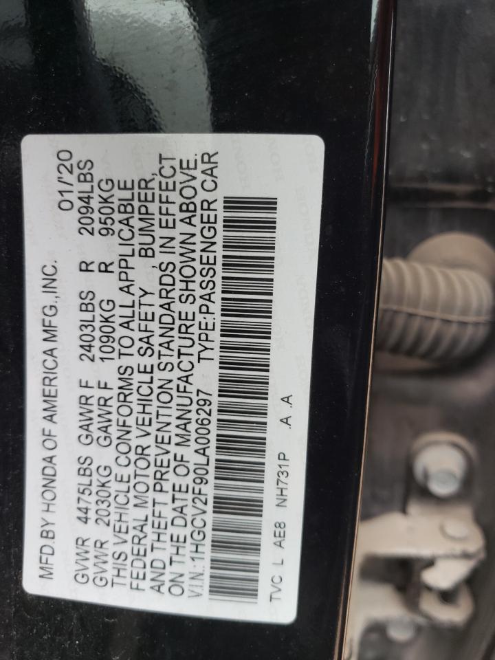 2020 Honda Accord Touring VIN: 1HGCV2F90LA006297 Lot: 53524065