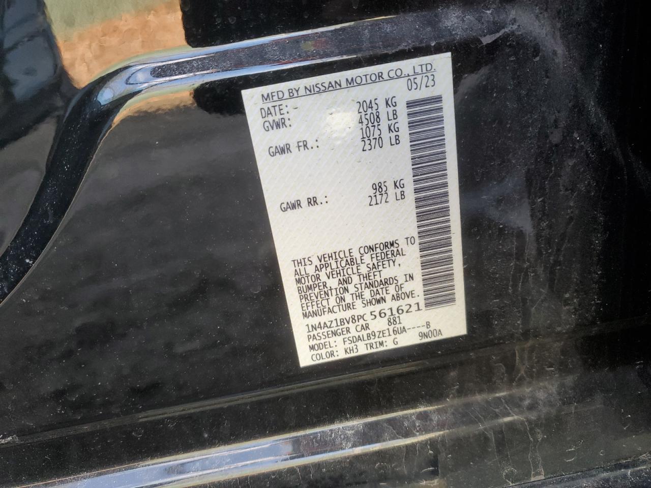 2023 Nissan Leaf S VIN: 1N4AZ1BV8PC561621 Lot: 52233025