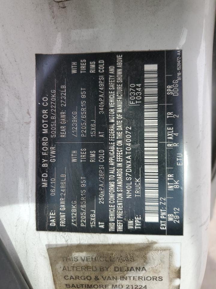 NM0LS7DNXAT040072 2010 Ford Transit Connect Xlt