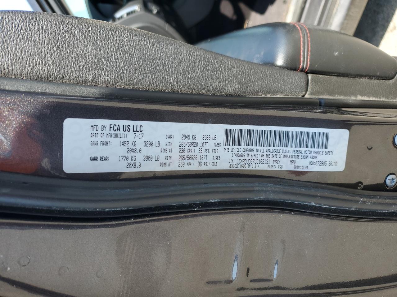 2018 Dodge Durango Gt VIN: 1C4RDJDG7JC102131 Lot: 52784425